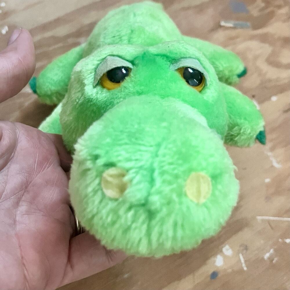 Vintage 1981 Dakin Preppy Alligator Plush Stuffed Animal Green Sleepy Gator